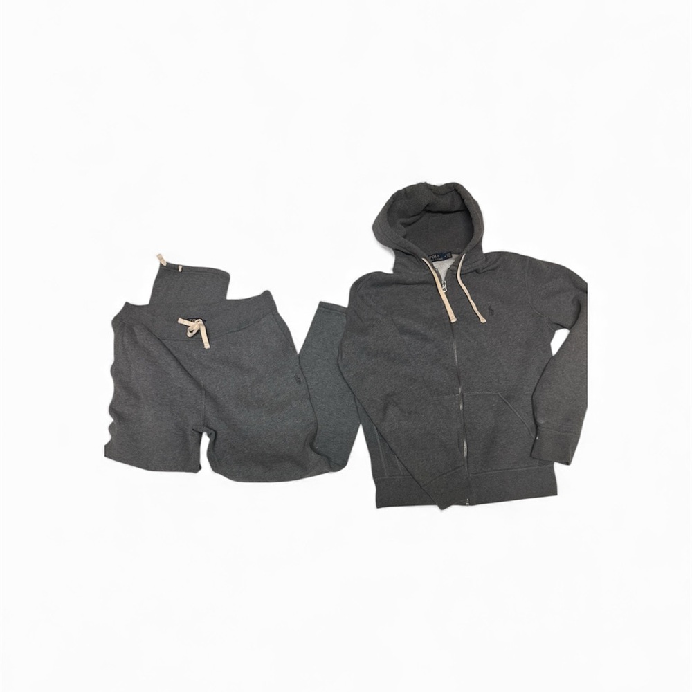 Polo Ralph Lauren youth Gray Hoodie and j pant bundle pants sz large top medium